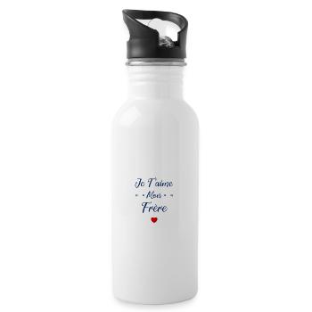 Je t'aime mon Frère - Gourde avec paille intégrée - blanc - Droite