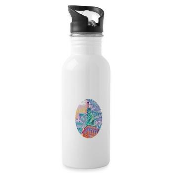 Statue of Liberty, New York, United States - Water bottle with straw - white - Right