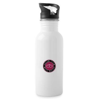 cercle de coeur de l'équipe de rêve - Gourde avec paille intégrée - blanc - Droite