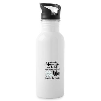 So viele Mamas auf der Welt Muttertag Geschenk - Trinkflasche mit integriertem Trinkhalm - Weiß - Rechts