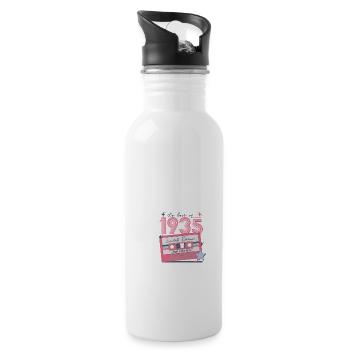 Vintage 1935 Geburtstag Retro Geschenk - Trinkflasche mit integriertem Trinkhalm - Weiß - Rechts