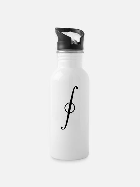 Curve integral - Water bottle with straw - white