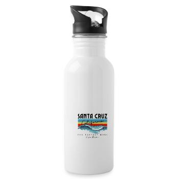 Santa Cruz Californie vintage rétro Surf - Gourde avec paille intégrée - blanc - Droite