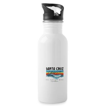 Santa Cruz Californie vintage rétro Surf - Gourde avec paille intégrée - blanc - Droite