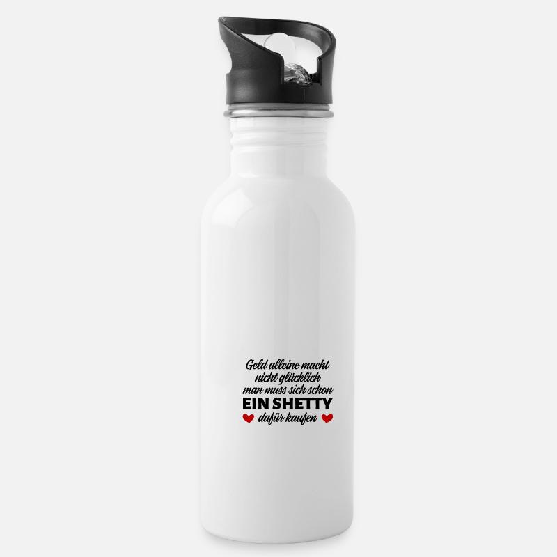 Shetlandpony Pferde Reiten Pony Geschenkidee - Trinkflasche mit integriertem Trinkhalm - Weiß
