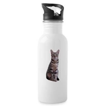 Chat Chaton Tigre Chat Chat Chat Cadeau - Gourde avec paille intégrée - blanc - Droite