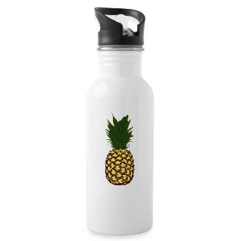 Vacances du festival d’été de l’ananas - Gourde avec paille intégrée - blanc - Droite