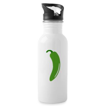 Piment vert - Gourde avec paille intégrée - blanc - Droite