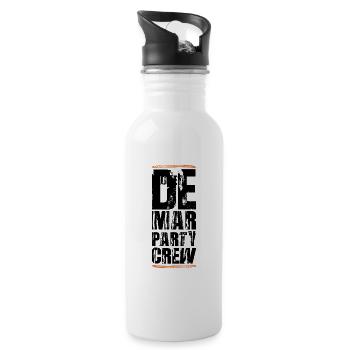 Lloret De Mar Party Crew - Trinkflasche mit integriertem Trinkhalm - Weiß - Rechts