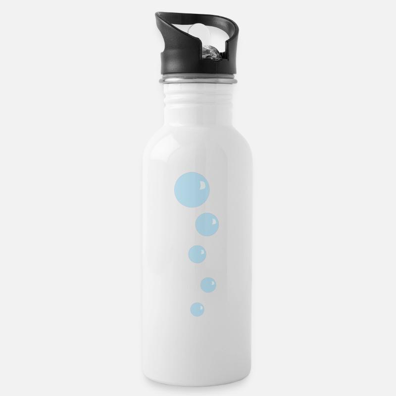 Bubbles Water Pearls - Water bottle with straw - white