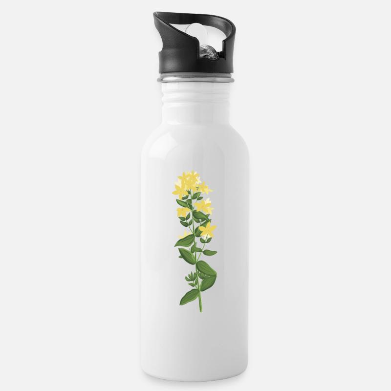 Millepertuis jaune - Gourde avec paille intégrée - blanc