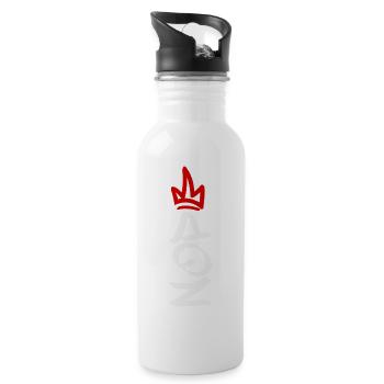 No Kings in America since 1776 Font Vertical - Water bottle with straw - white - Right