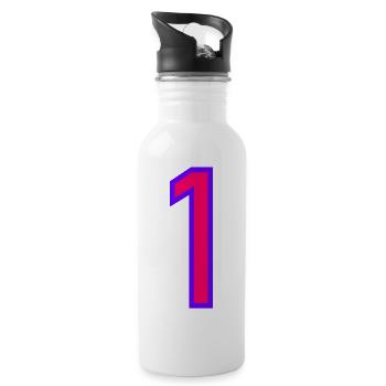 1. 1 AN. 1er ANNIVERSAIRE. ANNIVERSAIRE 1 AN - Gourde avec paille intégrée - blanc - Droite