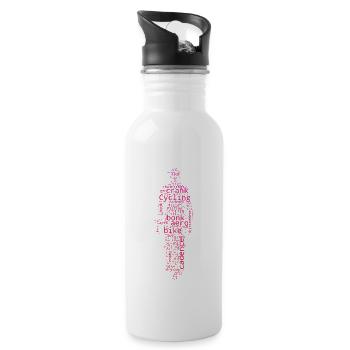Cyclists Cycling Men Mountain Bike - Water bottle with straw - white - Right