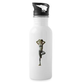 Frosch - Trinkflasche mit integriertem Trinkhalm - Weiß - Rechts