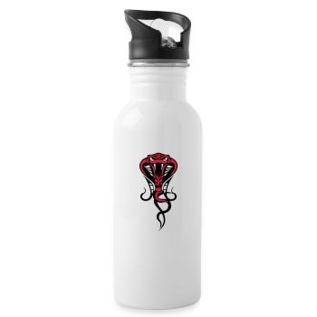 snake cobra s 4 - Water bottle with straw - white - Right