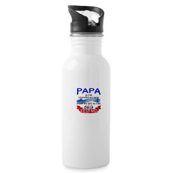 Papa le cadeau idéal c'est moi - Gourde avec paille intégrée - blanc - Droite