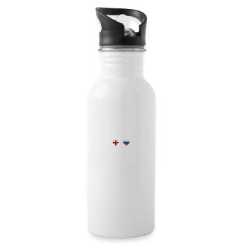 England and Russia Russian Flag Flags - Water bottle with straw - white - Right