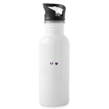 France and Australia Australian flag - Water bottle with straw - white - Right