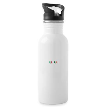 Italy and Ireland Irish flag Flags - Water bottle with straw - white - Right