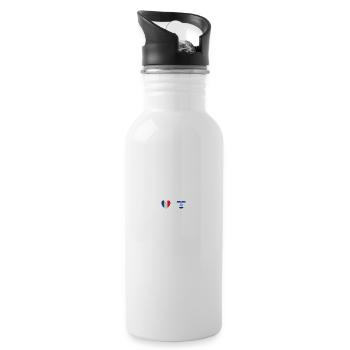 Frankreich und Israel Israelische Fahne Flagge - Trinkflasche mit integriertem Trinkhalm - Weiß - Rechts