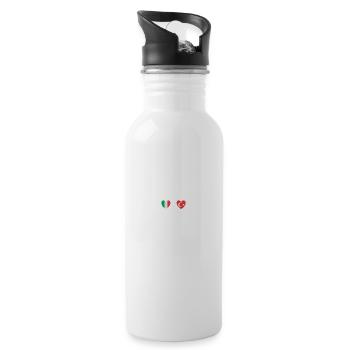 Italie et Turquie Drapeaux turcs - Gourde avec paille intégrée - blanc - Droite