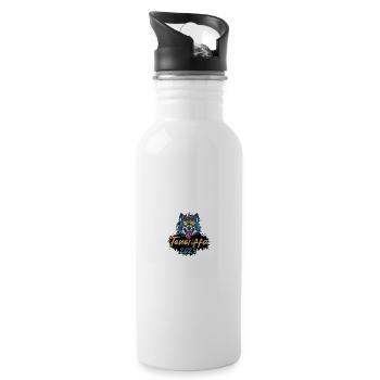 Teneriffa 2025 Party Wolf - Trinkflasche mit integriertem Trinkhalm - Weiß - Rechts
