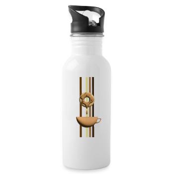 Jahreszeiten Kaffee mit Nougat Donut. - Trinkflasche mit integriertem Trinkhalm - Weiß - Rechts