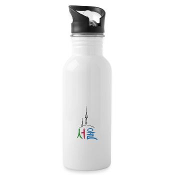 Séoul - Gourde avec paille intégrée - blanc - Droite