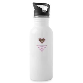 Mei Dirndl is z'kloa für zwoa - Bayern - Trinkflasche mit integriertem Trinkhalm - Weiß - Rechts
