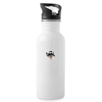 Queen Heart Graffiti - Trinkflasche mit integriertem Trinkhalm - Weiß - Rechts