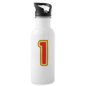 1. 1 Jahr. 1. JAHRESTAG. 1-JÄHRIGES JUBILÄUM - Trinkflasche mit integriertem Trinkhalm - Weiß - Rechts