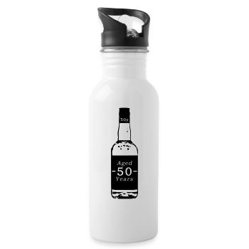 50 ans - Whisky - Gourde avec paille intégrée - blanc - Droite