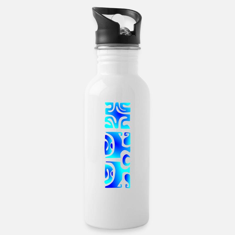MANA - BLUE LAGOON - Water bottle with straw - white