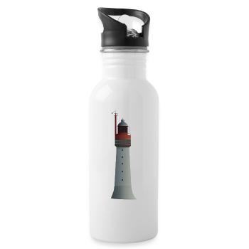 Phare de Grand Jardin - Saint-Malo - Gourde avec paille intégrée - blanc - Droite