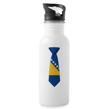 Bosnia Tie - Water bottle with straw - white - Right