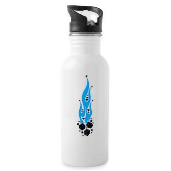 flammen - Trinkflasche mit integriertem Trinkhalm - Weiß - Rechts