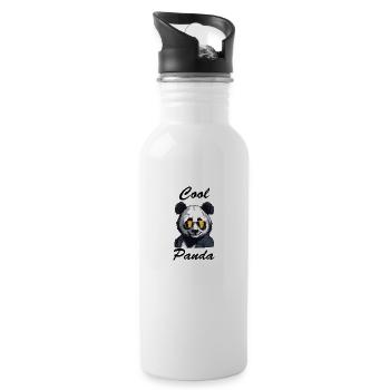 Panda / Animal / Zoo / Bamboo / Wild / Childlike - Water bottle with straw - white - Right