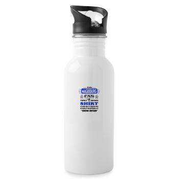 Fußball Fan Fussballverein Magdeburg - Trinkflasche mit integriertem Trinkhalm - Weiß - Rechts