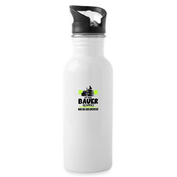Ist der Bauer ruiniert Demostration Protest - Trinkflasche mit integriertem Trinkhalm - Weiß - Rechts