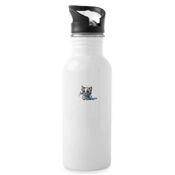 Baby Kitty - Trinkflasche mit integriertem Trinkhalm - Weiß - Rechts