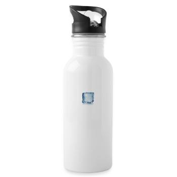 Eiswürfel - Trinkflasche mit integriertem Trinkhalm - Weiß - Rechts