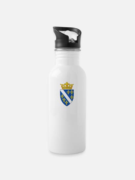 GRB KRALJEVINE BOSNE I HERCERGOVINE / Bosnien - Trinkflasche mit integriertem Trinkhalm - Weiß