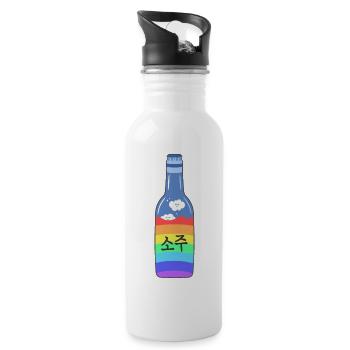 Rainbow Soju Bottle | 한국 | Korean | Pride - Water bottle with straw - white - Right