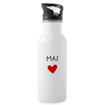 Future maman Mai – Bébé en route ❤️ - Gourde avec paille intégrée - blanc - Droite