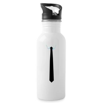 Stropdas - krawatte - Trinkflasche mit integriertem Trinkhalm - Weiß - Rechts