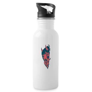 Manga demon - Water bottle with straw - white - Right