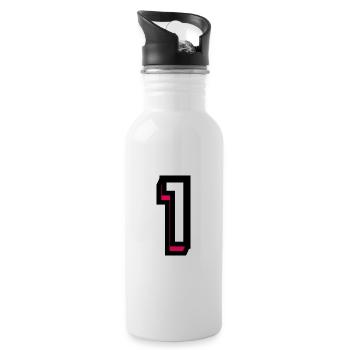 1. 1 JAHR. 1. JUBILÄUM. GEBURTSTAG 1 JAHR - Trinkflasche mit integriertem Trinkhalm - Weiß - Rechts