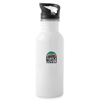 Turtle Lover Design - Perfect for Reptile - Water bottle with straw - white - Right