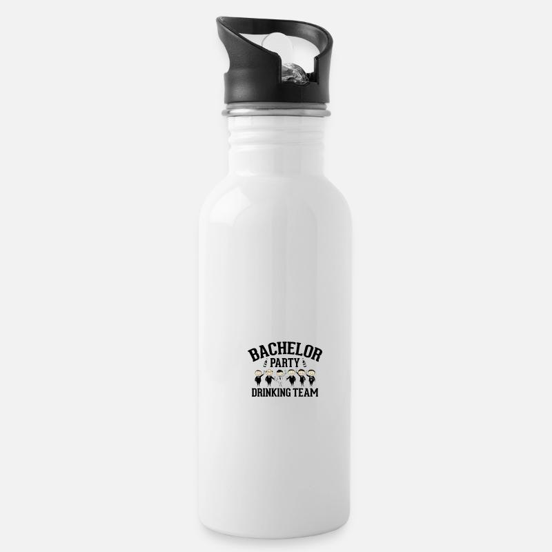 Junggesellenabschied - Trinkflasche mit integriertem Trinkhalm - Weiß